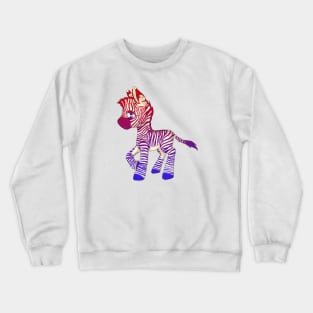 Red Blue Gradient Baby Zebra Crewneck Sweatshirt